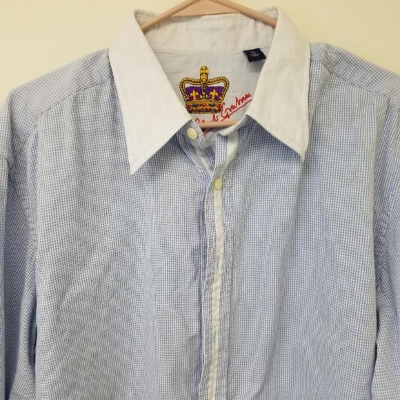Excellent Robert Graham Men's XL Blue L/S Shirt - Picture 2 of 7